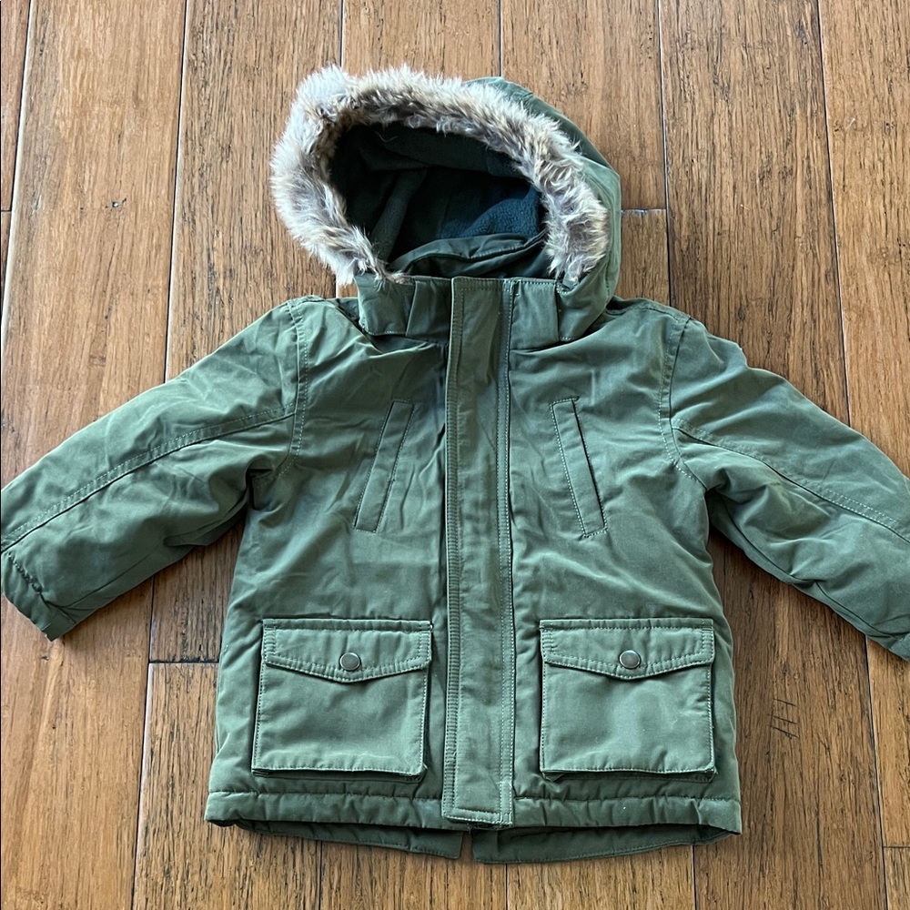 H&M Toddler Hooded Jacket with Faux Fur Trim